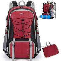 RAINSMORE Hiking Backpack 40L Lightweight Foldable Backpack for Men Women Waterproof Camping Rucksack Daypack for Climbing Walking Cycling Sports Outdoor Black