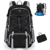 RAINSMORE Hiking Backpack 40L Lightweight Foldable Backpack for Men Women Waterproof Camping Rucksack Daypack for Climbing Walking Cycling Sports Outdoor Black