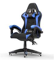 bigzzia Gaming Chair with RGB Computer Chair with Light Reclining PU Leather Video Game Chair with Headrest Adjustable Lumbar Support