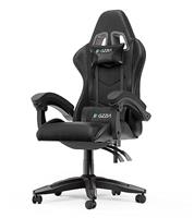 bigzzia Gaming Chair with RGB Computer Chair with Light Reclining PU Leather Video Game Chair with Headrest Adjustable Lumbar Support