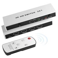 HDMI Switch, HDMI Splitter, E-SHIDAI HDMI Switcher with Remote, Support 4K 3D HDR, Compatible with Laptops, PC, Xbox Series, PS5 / PS4