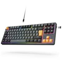 ARZOPA Wireless Mechanical Gaming Keyboard, 87 Keys RGB Backlit Gasket Mount PC Gaming, UK Layout, Compact Hot-Swappable Mechanical Keyboard, Sound Absorbing Pads, Custom Switch