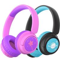 iClever BTH22 Kids Headphones Wireless, 60H Play Time, 74/85 dBA Safe Volume, Bluetooth 5.4, Over Ear Kids Bluetooth Headphones with Mic AUX Cord for iPad/Tablet/Trave/School