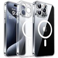 CANSHN for iPhone 15 Pro Max Case, Compatible with MagSafe, Upgraded [Full Camera Protection], [Military Grade Drop Tested] Translucent Matte Back