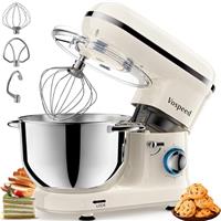 Stand Mixer, Vospeed Food Mixer Dough Blender, 6 QT 1500W Electric Cake Mixer with Bowl, Beater, Hook, Whisk, Egg Separator & Silicone Spatula, Dishwasher Safe (Silver)