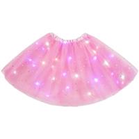 URAQT Tulle Tutu Skirts for Women LED Light Up, Tutu Skirts Sequins Stars Elastic, Tutu Adult Teen Skirt Ballet Dance Festival Outfit Halloween Party Costume
