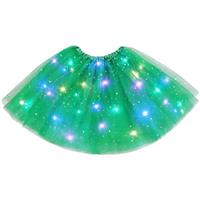 URAQT Tulle Tutu Skirts for Women LED Light Up, Tutu Skirts Sequins Stars Elastic, Tutu Adult Teen Skirt Ballet Dance Festival Outfit Halloween Party Costume