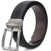 SUNYA Leather Belt for Men. 1 1/3" For Mens Dress Casual Pant. Sides Reversible