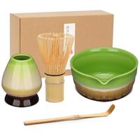Geebuzz Matcha Whisk Set - Matcha Bowl and Bamboo Matcha Whisk, Scoop, Spoon, Sifter, Whisk Holder, 6pcs Perfect Matcha Starter Kit for Matcha Tea Ceremony