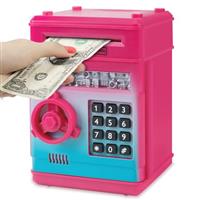Yellcetoy Money Box for Kids Ages 3-12, Money Bank Piggy Bank for Boys Girls Electronic Password Cash Coin Can Auto Scroll Paper Money ATM Password Money Safe Kids Birthday Xmas Gifts Blue Green