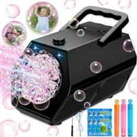 Bubble Machine, Bubble Machine for Kids 22000+ Bubbles Per Minute with 2 Speeds Portable Bubble Blower Operated by Plugin or Batteries