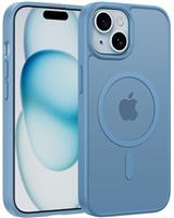 FNTCASE for iPhone 16 Plus Case: Magnetic Matte Textured Slim Lightweight Translucent Military Grade Drop Protection Cell Phone Cover - Rugged Durable Shockproof Protective Bumper - 6.7 inches/Blue