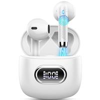Wireless Earbuds, Wireless Bluetooth 5.4 Headphones with 4 ENC Noise Cancelling Mic, 13mm Earphones in Ear Stereo Deep Bass, 2025 NEW Mini Ear Buds IP7 Waterproof/LED Display/USB-C/Touch Control, Blue