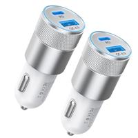 Car Charger Fast Charge 2Pack Cigarette Lighter USB Charger 48W Dual[USB-C 30W+USB-A 18W] 12V Cigarette Lighter Socket All Metal Car Phone Adapter for iPhone16 15 14 Plus/Pro/Pro Max/Galaxy/Samsung