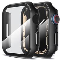 LK 2 Pack Hard Case for Apple Watch SE (2022/2020) /Series 6 5 4 40mm, Built-in 9H Tempered Glass Screen Protector, Overall Protective Cover, HD Clear High Sensitivity, Cover for iWatch SE 6 5 4 40mm
