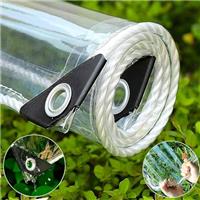 Transparent Tarpaulin, Clear Tarpaulin with Eyelets Waterproof Heavy Duty 420 g/m PVC Clear Tarp Pergola Covers, Windproof Tear Resistant for Garden Gazebo with Cable Ties