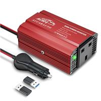 AUCARAUTO 300W Power Inverter, DC 12V to AC 240V 230V Modified Sine Wave Car Inverter Voltage Converter Transformer with Dual USB Ports & UK Socket to Charge Laptop, IPad, Consoles and More