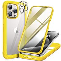Miracase Glass Case for iPhone 15/16 Series Case, Full Body Bumper Clear Back Cover