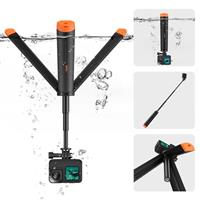 TELESIN 4 in 1 Selfie Stick Floating Hand Grip Tripod Waterproof Extendable Selfie Monopod for GoPro Hero 13, 12, 11, 10, 9, 8, 7, 6, 5, 4, 3, 3+DJI OSMOInsta360 and Most Action Camera