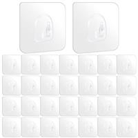 KICQOM Self Adhesive Hooks,Extra Strong Sticky Hooks for Hanging,Heavy Duty Stick On Hooks,Wall Mounted Hooks for Bathroom,Kitchen,Closet,Office,Hanging Coat Cloth Towel Key Decorations(50 Packs)