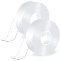 Double Sided Tape Heavy Duty,(9mx2cmx2mm,3Rolls) Strong Double Sided Mounting Nano Tape,Multipurpose Clear Adhesive Picture Hanging Strips,Removable Adhesive Sticky Tape for Poster Walls Decor Carpet