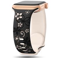 Floral Engraved Straps Compatible with Apple Watch Straps