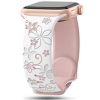 Floral Engraved Straps Compatible with Apple Watch Straps
