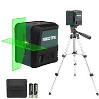 Nikotek Green Laser Level Self Leveling Cross Line, Horizontal and Vertical Line Laser Level IP54 Waterproof and Dustproof Battery Carrying Bag Included
