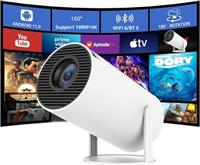 Mini Projector - Portable Projector with WiFi 6 & Bluetooth 5.2, 4k Projector with Native 1080P & 4K Support, 180Rotatable Auto Correction Projectors, HDMI/USB/PS5/Smartphone/Laptop Compatibility