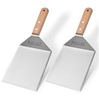 Mallez Stainless Steel Griddle Grill Spatula, 6 x 5" Heavy Duty Barbecue Turner with Beveled Edges - Barbecue Hamburger Grilling Griddle Accessories
