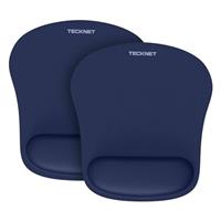 TECKNET Mouse Mat Wrist Support, 2 Pack Ergonomic Mouse Mat with Memory Foam, Mice Pad with Anti-slip Rubber Base, Waterproof Surface Mouse Pad for Computer, Laptop, Office, Home and Travel