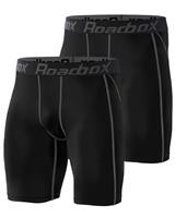 Roadbox 1,2 or 3 Pack Compression Shorts Mens, Sports Underwear Base Layer Shorts Tights Leggings Running Gym Cycling