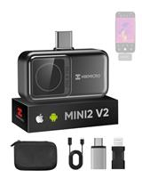 HIKMICRO Mini2 V2 Thermal Camera - iOS/Android, 256x192 IR Resolution, SuperIR, 50 Wide Angle, 25Hz, No Battery, for Phone/Tablet/PC, USB-C/Lightning Port (Adapter Included, support iPhone 15/16)