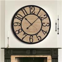Mee 2ou Large Wall Clock for Living Room Decor, Non Ticking Silent, Battery Operated Modern Vintage Wood Wall Clock Oversized Decorative Wall Clock for Bedroom Kitchen Farmhouse Office Decor