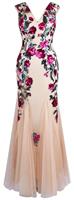 Angel-fashions Women's Black Sequin Prom Dress Deep V Neck P