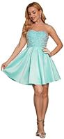 Angel-fashions Women's Asymmetric Ribbon Gradual Sequin Merm