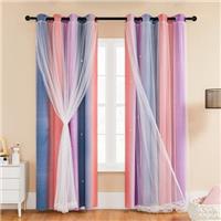 XiDi Blackout Curtains 2 Panels- Stars Cut Out Curtains for Bedroom Nursery Girls Kids Living Room
