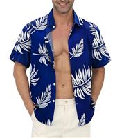Gavliuu Hawaiian Shirt for Men - Men's Hawaiian Button Down Shirts Floral Shirts Printed Casual Short Sleeves