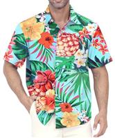 Gavliuu Hawaiian Shirt for Men - Men's Hawaiian Button Down Shirts Floral Shirts Printed Casual Short Sleeves