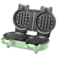 Giles & Posner EK5922GSGR Double Mini Waffle Maker Non-Stick Waffle Iron Machine, Sweet/Savoury Snacks Desserts, Compact, 11.5cm Removable Plates, American Style Waffles, Pastel Green, 1100 W