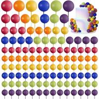 Morcheiong 114 Pcs Cake Balls Decorations - Balloon Cake Topper & Insert Foam Balls Cake Picks for Decorations & Parties