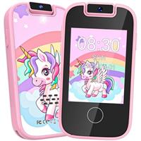 Kids Smart Phone for Boys, Christmas Birthday Presents Gifts for 3 4 5 6 7 8 years old Boys, Touchscreen Kid Toy Phone MP3 Music Player with Dual Camera, Learning Toys for Boys age 3-8 with 8G SD Card