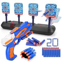 Target with Gun Toy for Nerf, Pistol Toy with Foam Bullets for 3 4 5 6 7 8 9 10 Year Old Kids Boy Girl