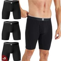 Giovici Mens Long Leg Boxers Bamboo Viscose Anti Chafing Ultra Cooling Underwear with or without Fly Sweat-Wicking Underpants