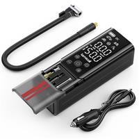Lamicall Cordless Tyre Inflator Air Compressor - [22mm Metal Cylinder] 7500mah Battery & 12V DC Type Pump, Portable Electric Air Pump for Car Motorcycle Bike Balls, with Long Hose, Silicone Case, LCD