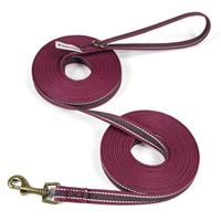 Wisedog Burgundy 3m Reflective Long Line Lead for Dogs - Lig