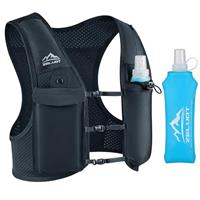 Zelvot Running Vest for Women Men, UK Original Patent, Adjustable Chest Straps Running Hydration Vest with 500ml Water Bottle, Lightweight Reflective Hydration Backpack with Phone Holder