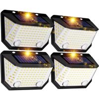 K KASONIC Solar Dual-Sensor Fence Lights, 6500K Waterproof Motion Lamps with 300 Wide Lighting Angle for Garden, Outdoor Wall Step Light for House