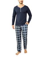 Irdcomps Men's Pyjamas Set Cotton Long Sleeves Pjs for Men L
