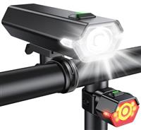 Upgraded Bike Lights Super Bright, 4+6 Modes Rechargeable Bike Light Front and Back with Side LEDs, 360 Rotatable Bicycle Light, IP65 Waterproof Cycle Lights for Day/Night Riding Safety
